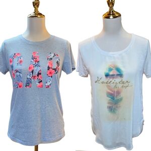 Lot Of 2 - HOLLISTER & GAP Graphic Tees Size Medium